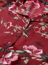 Load image into Gallery viewer, Queen ellie Maroon & Olive Green Floral Print Maxi Shirt Dress