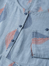 Load image into Gallery viewer, Queen ellie Women Blue & Orange Printed A-Line Dress