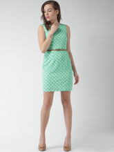 Load image into Gallery viewer, Queen ellie Mustard Yellow & Off-White Polka Dot Print Sheath Dress