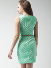Load image into Gallery viewer, Queen ellie Mustard Yellow & Off-White Polka Dot Print Sheath Dress