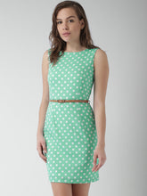 Load image into Gallery viewer, Queen ellie Mustard Yellow & Off-White Polka Dot Print Sheath Dress