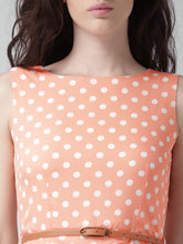 Load image into Gallery viewer, Queen ellie Mustard Yellow & Off-White Polka Dot Print Sheath Dress