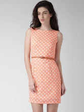 Load image into Gallery viewer, Queen ellie Mustard Yellow & Off-White Polka Dot Print Sheath Dress
