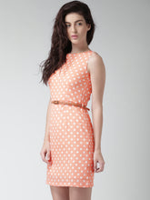 Load image into Gallery viewer, Queen ellie Mustard Yellow & Off-White Polka Dot Print Sheath Dress