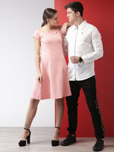 Load image into Gallery viewer, Queen ellie Women Pink Solid A-Line Dress