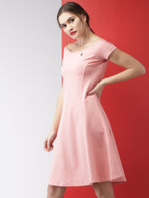 Load image into Gallery viewer, Queen ellie Women Pink Solid A-Line Dress