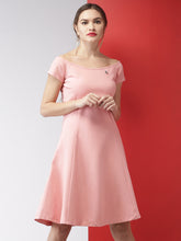 Load image into Gallery viewer, Queen ellie Women Pink Solid A-Line Dress