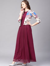 Load image into Gallery viewer, Queen ellie Women Burgundy Solid Maxi Dress