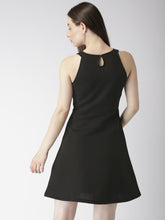 Load image into Gallery viewer, Queen ellie Women Black Striped A-Line Dress