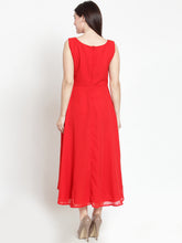 Load image into Gallery viewer, Queen ellie Women Solid Red Fit and Flare Dress