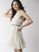 Load image into Gallery viewer, Queen ellie Women Green Printed Fit and Flare Dress