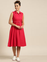 Load image into Gallery viewer, Queen ellie Women Green Solid Shirt Dress