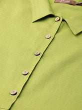 Load image into Gallery viewer, Queen ellie Women Green Solid Shirt Dress