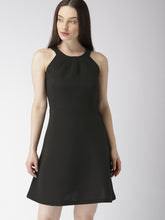 Load image into Gallery viewer, Queen ellie Women Black Striped A-Line Dress