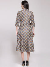 Load image into Gallery viewer, Queen ellie Women Multicoloured Checked Shirt Dress