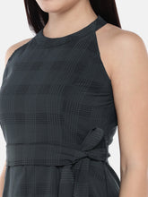 Load image into Gallery viewer, Queen ellie Women Teal Green Checked A-Line Dress