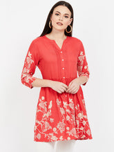 Load image into Gallery viewer, Queen ellie Red Printed Tunic