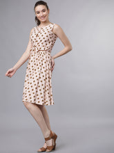 Load image into Gallery viewer, Queen ellie Women Pink & Brown Printed Fit and Flare Dress