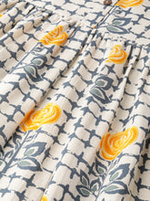 Load image into Gallery viewer, Queen ellie Women Beige & Navy Blue Printed A-Line Dress