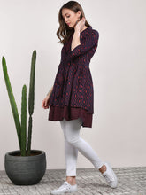 Load image into Gallery viewer, Queen ellie Navy Blue Printed Tunic