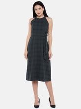 Load image into Gallery viewer, Queen ellie Women Teal Green Checked A-Line Dress