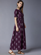 Load image into Gallery viewer, Queen ellie Women Purple Printed Maxi Dress