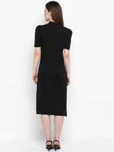 Load image into Gallery viewer, Queen ellie Women Black Solid T-shirt Dress