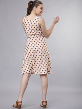 Load image into Gallery viewer, Queen ellie Women Pink & Brown Printed Fit and Flare Dress