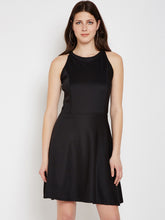 Load image into Gallery viewer, Queen ellie Women Black Solid Fit and Flare Dress