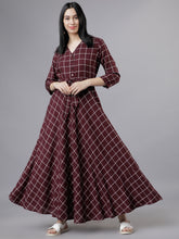 Load image into Gallery viewer, Queen ellie Women Maroon Maxi Dress