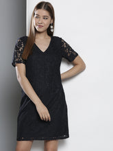 Load image into Gallery viewer, Queen ellie Women Navy Blue Lace Sheath Dress