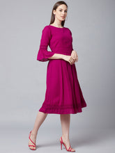 Load image into Gallery viewer, Queen ellie Women Pink Fit and Flare Dress