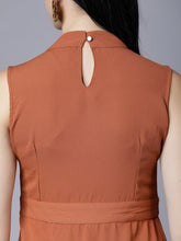 Load image into Gallery viewer, Queen ellie Women Brown Solid Sheath Dress