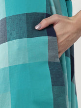 Load image into Gallery viewer, Queen ellie Women Blue Checked Fusion Maxi Dress