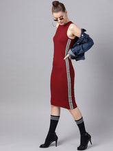 Load image into Gallery viewer, Queen ellie Women Maroon Solid Bodycon Dress