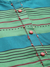 Load image into Gallery viewer, Queen ellie Women Green & Blue Striped A-Line Dress