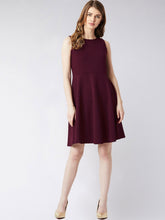 Load image into Gallery viewer, Queen ellie Women Maroon Solid Fit and Flare Dress
