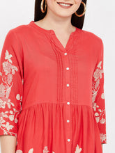 Load image into Gallery viewer, Queen ellie Red Printed Tunic