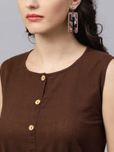 Load image into Gallery viewer, Queen ellie Women Brown Solid A-Line Dress