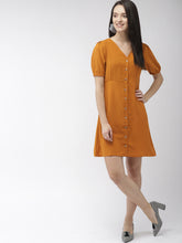 Load image into Gallery viewer, Queen ellie Women Mustard Yellow Sheath Dress