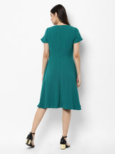 Load image into Gallery viewer, Queen ellie Green Solid Fit and Flare Dress