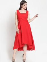 Load image into Gallery viewer, Queen ellie Women Solid Red Fit and Flare Dress