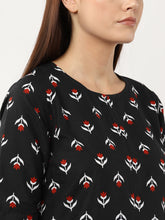 Load image into Gallery viewer, Queen Ellie Magenta and black self-design Kurti