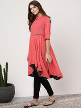Load image into Gallery viewer, Queen Ellie Women Coral Pink Solid Tunic
