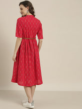 Load image into Gallery viewer, Queen ellie Women Red & White Printed A-Line Dress