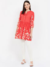 Load image into Gallery viewer, Queen ellie Red Printed Tunic