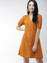 Load image into Gallery viewer, Queen ellie Women Mustard Yellow Sheath Dress