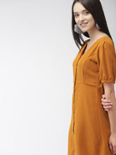 Load image into Gallery viewer, Queen ellie Women Mustard Yellow Sheath Dress
