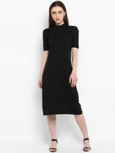 Load image into Gallery viewer, Queen ellie Women Black Solid T-shirt Dress