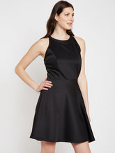 Load image into Gallery viewer, Queen ellie Women Black Solid Fit and Flare Dress